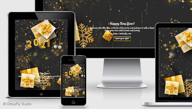 Gold Christmas & Happy New Year Card v1 - 5